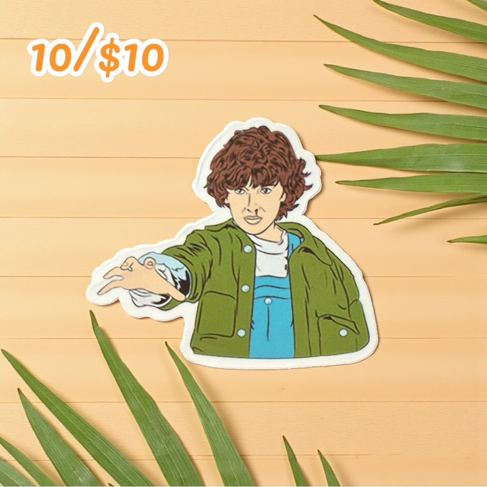 Stranger Things Sticker – Eleven (Green Jacket, Powers Pose)